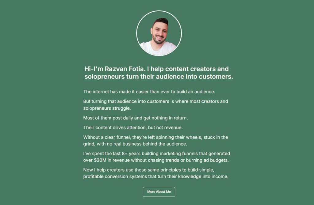 Razvan Fotia website section